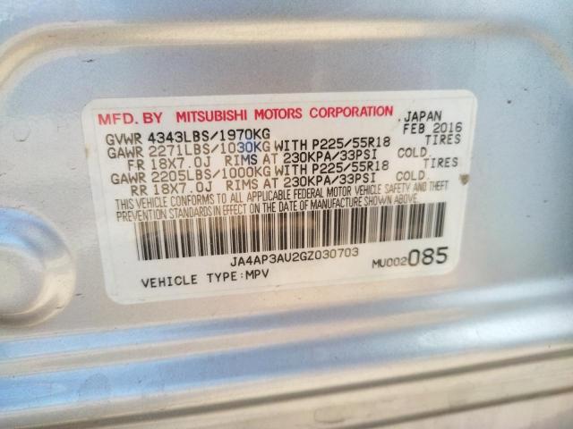 Photo 10 from auction – 2016 MITSUBISHI OUTLANDER with VIN JA4AP3AU2GZ030703