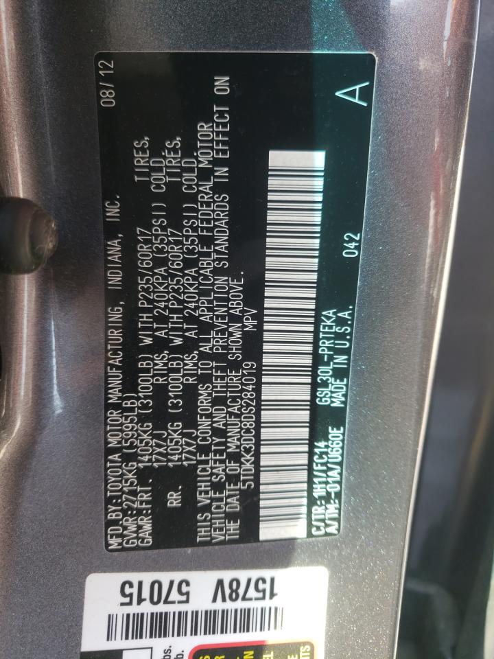 Photo 10 from auction – 2013 TOYOTA SIENNA LE with VIN 5TDKK3DC8DS284019