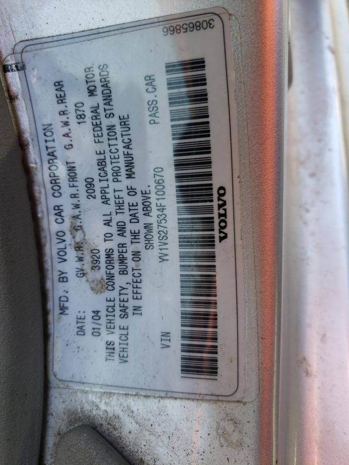 Photo 10 from auction – 2004 VOLVO S40 1.9T with VIN YV1VS27534F100670