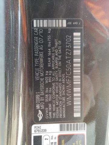 Photo 10 from auction – 2010 MINI COOPER S with VIN WMWMF7C50ATZ73702