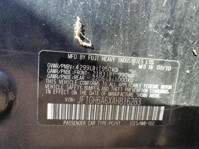 Photo 10 from auction – 2010 SUBARU IMPREZA 2. with VIN JF1GH6A6XAH816283