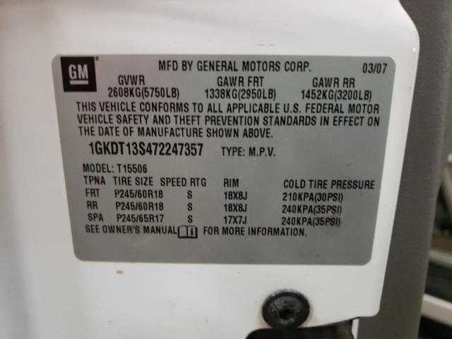 Photo 10 from auction – 2007 GMC ENVOY with VIN 1GKDT13S472247357