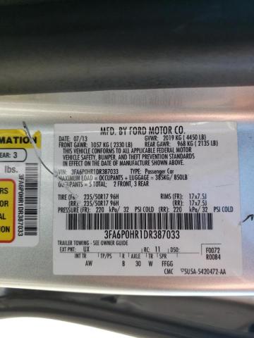 Photo 10 from auction – 2013 FORD FUSION SE with VIN 3FA6P0HR1DR387033