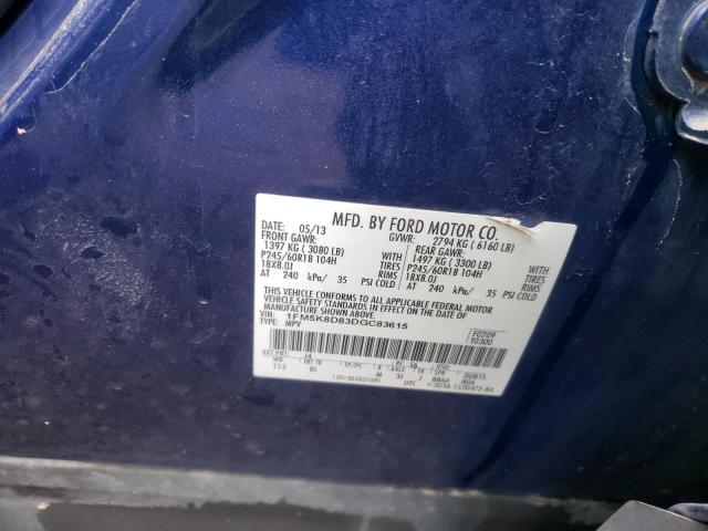 Photo 10 from auction – 2013 FORD EXPLORER X with VIN 1FM5K8D83DGC83615