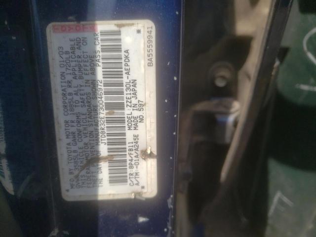 Photo 10 from auction – 2003 TOYOTA COROLLA CE with VIN JTDBR32E730046972