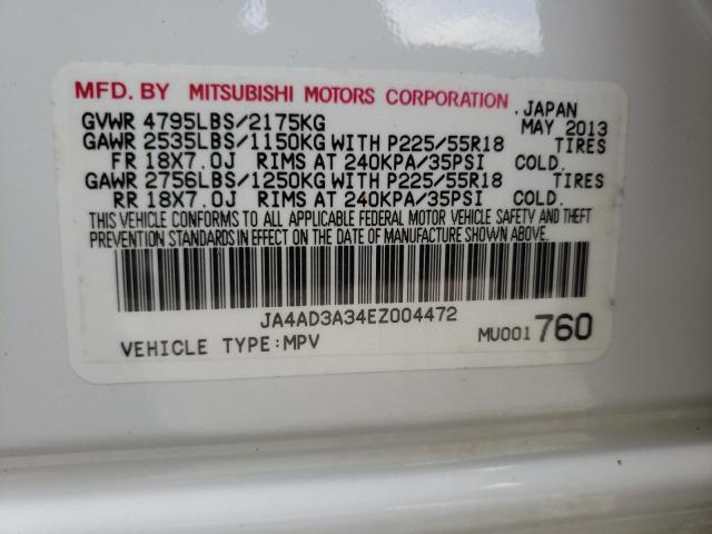 Photo 10 from auction – 2014 MITSUBISHI OUTLANDER with VIN JA4AD3A34EZ004472