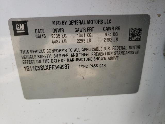 Photo 10 from auction – 2015 CHEVROLET MALIBU 1LT with VIN 1G11C5SLXFF349987