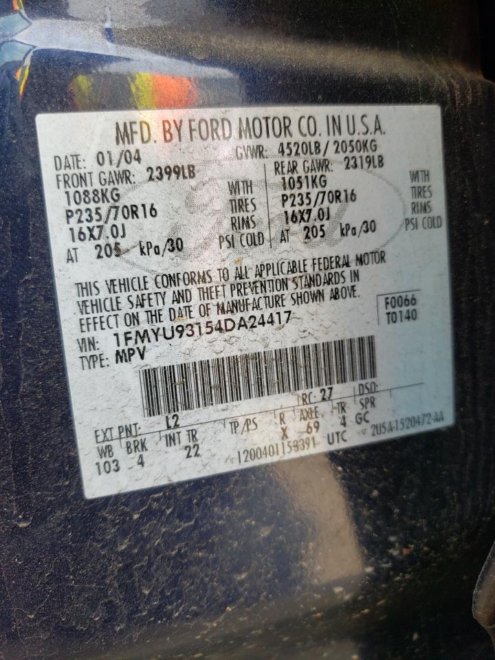 Photo 10 from auction – 2004 FORD ESCAPE XLT with VIN 1FMYU93154DA24417