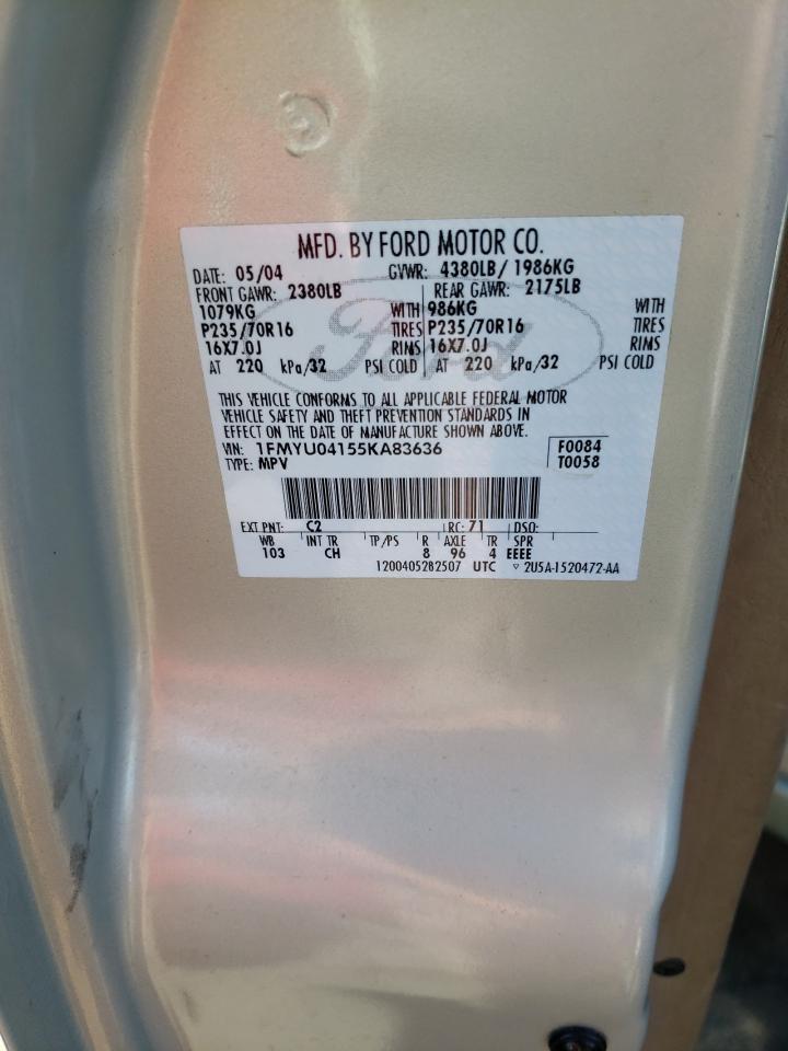 Photo 10 from auction – 2005 FORD ESCAPE LIM with VIN 1FMYU04155KA83636