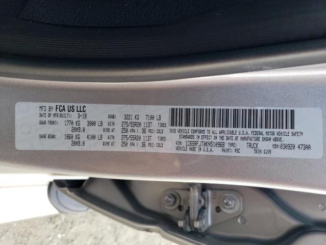 Photo 10 from auction – 2019 RAM 1500 LARAM with VIN 1C6SRFJT0KN510968