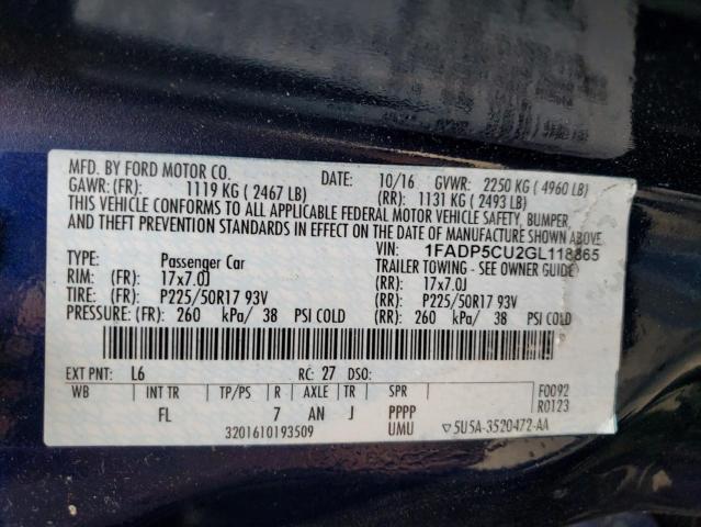 Photo 10 from auction – 2016 FORD C-MAX PREM with VIN 1FADP5CU2GL118865