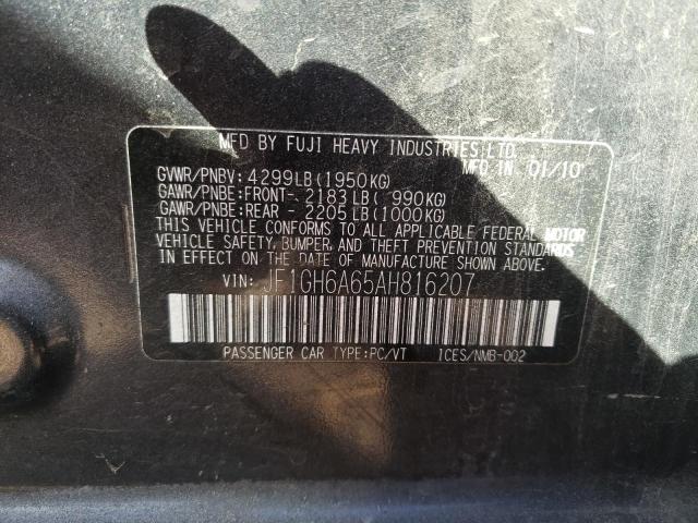 Photo 10 from auction – 2010 SUBARU IMPREZA 2. with VIN JF1GH6A65AH816207