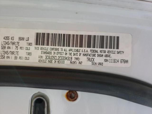 Photo 10 from auction – 2012 DODGE RAM 2500 S with VIN 3C6UD5CL2CG334319