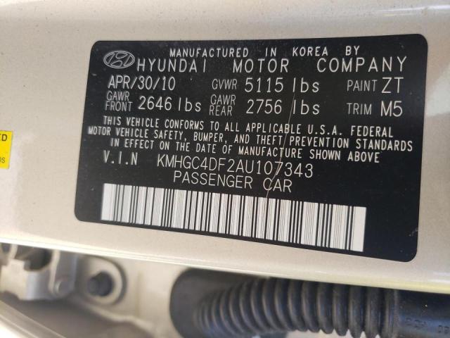 Photo 10 from auction – 2010 HYUNDAI GENESIS 4. with VIN KMHGC4DF2AU107343
