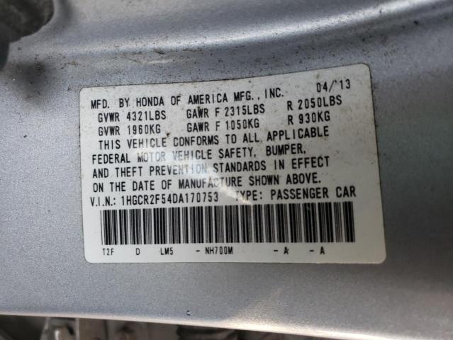 Photo 10 from auction – 2013 HONDA ACCORD SPO with VIN 1HGCR2F54DA170753