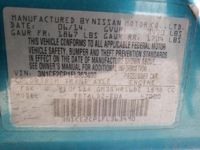 Photo 10 from auction – 2015 NISSAN VERSA NOTE with VIN 3N1CE2CP1FL363490