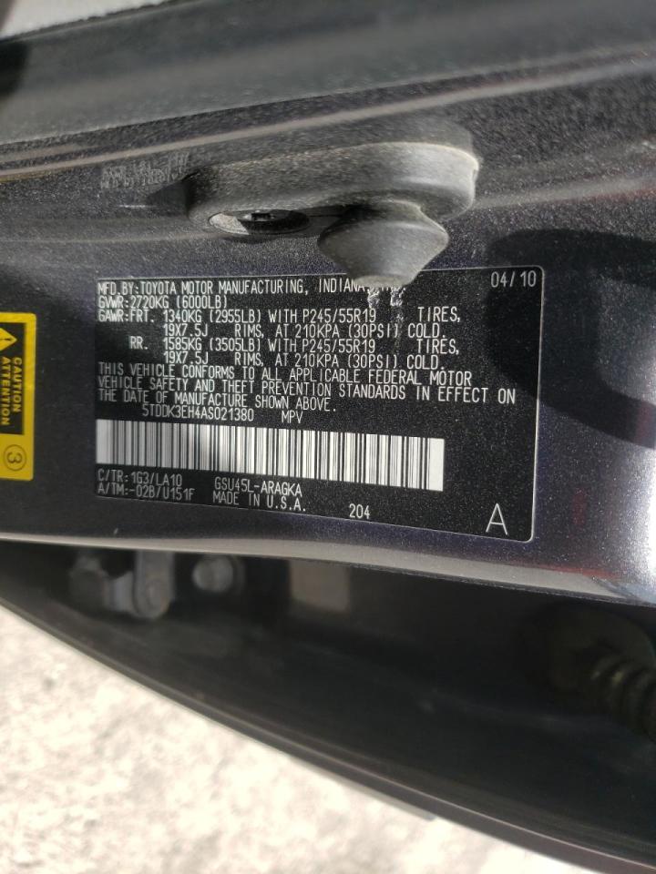 Photo 20 from auction – 2010 TOYOTA HIGHLANDER with VIN 5TDDK3EH4AS021380