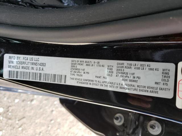 Photo 10 from auction – 2021 RAM 1500 LARAM with VIN 1C6SRFJT1MN514353