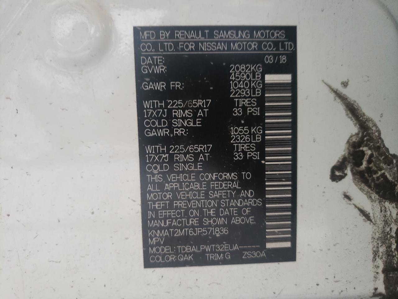 Photo 10 from auction – 2018 NISSAN ROGUE S with VIN KNMAT2MT6JP571836