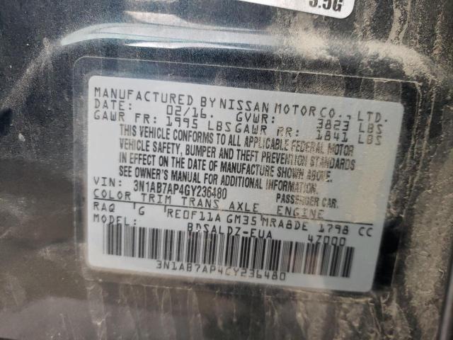 Photo 10 from auction – 2016 NISSAN SENTRA S with VIN 3N1AB7AP4GY236480
