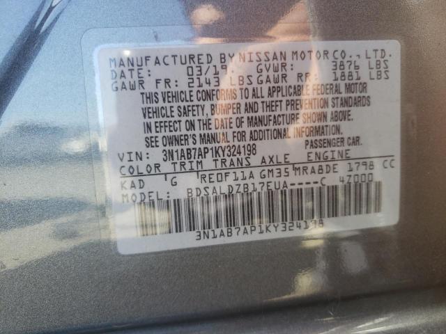 Photo 10 from auction – 2019 NISSAN SENTRA S with VIN 3N1AB7AP1KY324198