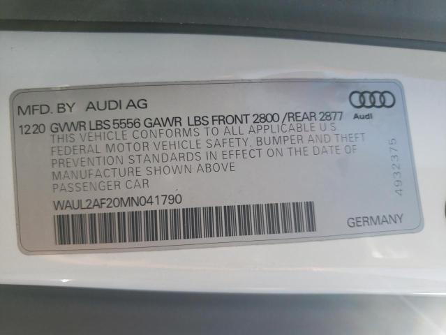 Photo 10 from auction – 2021 AUDI A6 PREMIUM with VIN WAUL2AF20MN041790