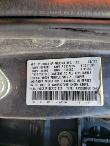 Photo 9 from auction – 2012 HONDA ACCORD LXP with VIN 1HGCP2F45CA201827