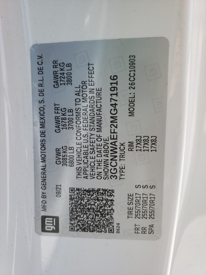 Photo 10 from auction – 2021 CHEVROLET SILVERADO with VIN 3GCNWAEF2MG471916