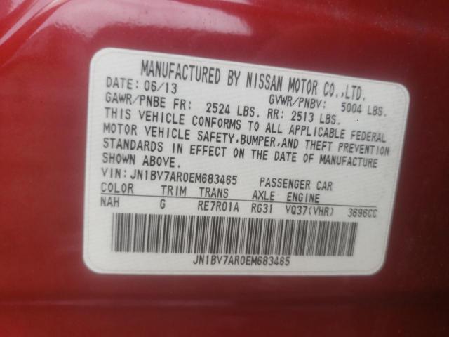 Photo 10 from auction – 2014 INFINITI Q50 BASE with VIN JN1BV7AR0EM683465