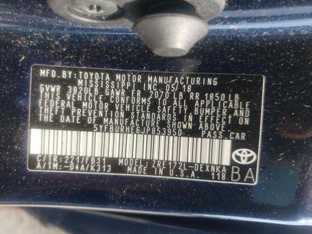 Photo 10 from auction – 2018 TOYOTA COROLLA L with VIN 5YFBURHE6JP853950