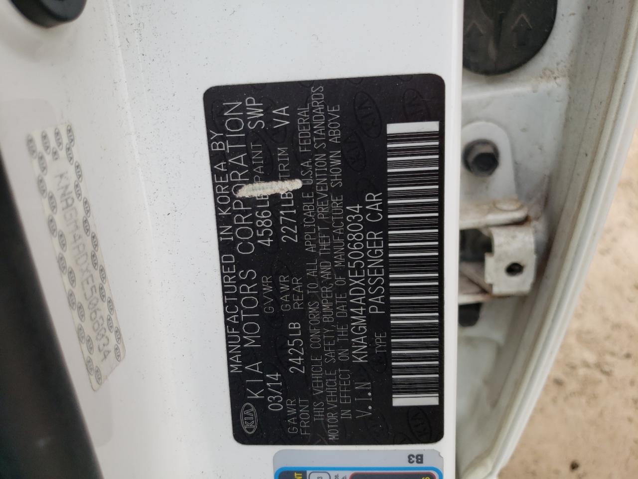 Photo 10 from auction – 2014 KIA OPTIMA HYB with VIN KNAGM4ADXE5068034