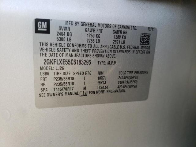 Photo 10 from auction – 2012 GMC TERRAIN SL with VIN 2GKFLXE55C6183295