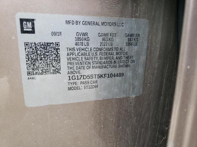 Photo 10 from auction – 2019 CHEVROLET MALIBU LT with VIN 1G1ZD5ST5KF104489