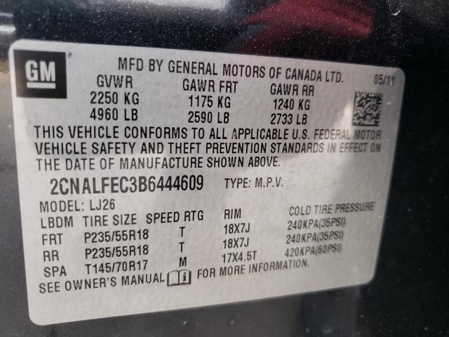Photo 10 from auction – 2011 CHEVROLET EQUINOX LT with VIN 2CNALFEC3B6444609