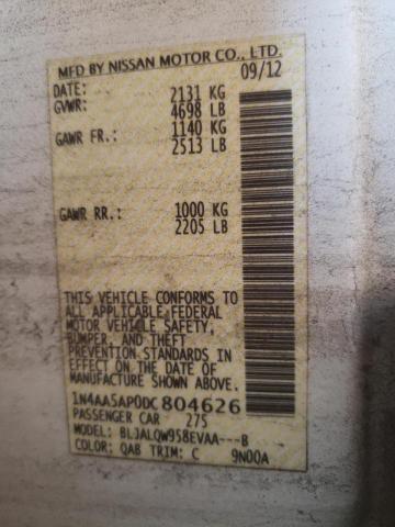 Photo 10 from auction – 2013 NISSAN MAXIMA S with VIN 1N4AA5AP0DC804626