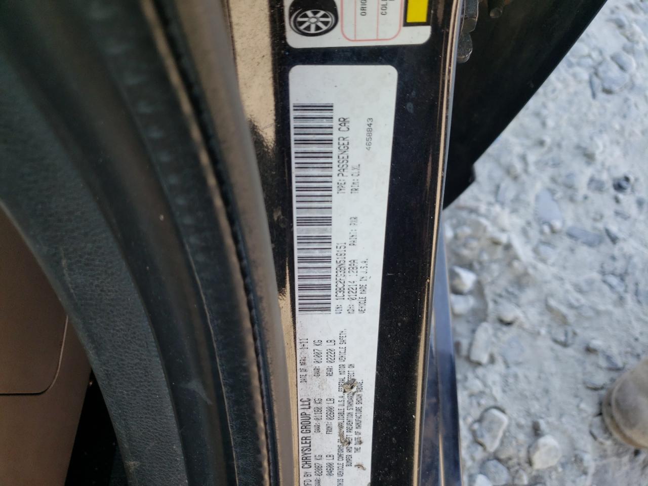 Photo 10 from auction – 2011 CHRYSLER 200 LIMITE with VIN 1C3BC2FG3BN519151