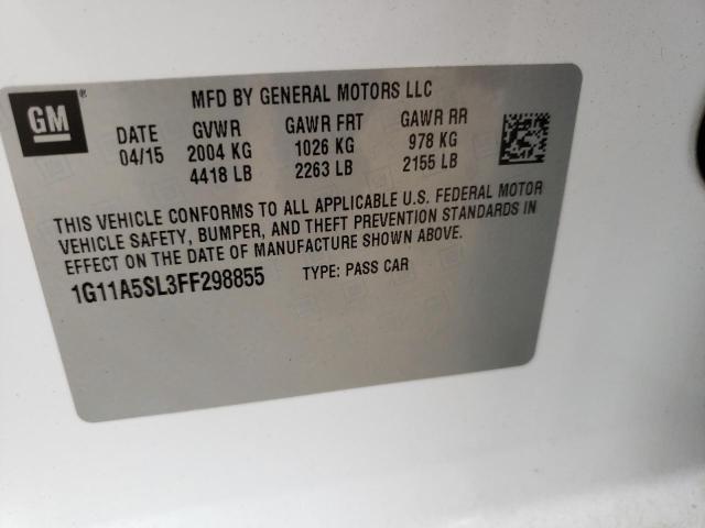 Photo 10 from auction – 2015 CHEVROLET MALIBU LS with VIN 1G11A5SL3FF298855