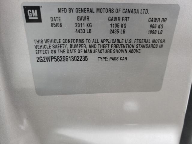 Photo 10 from auction – 2006 PONTIAC GRAND PRIX with VIN 2G2WP582961302235