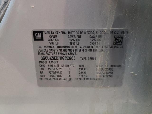Photo 10 from auction – 2017 CHEVROLET SILVERADO with VIN 3GCUKSEC7HG353966
