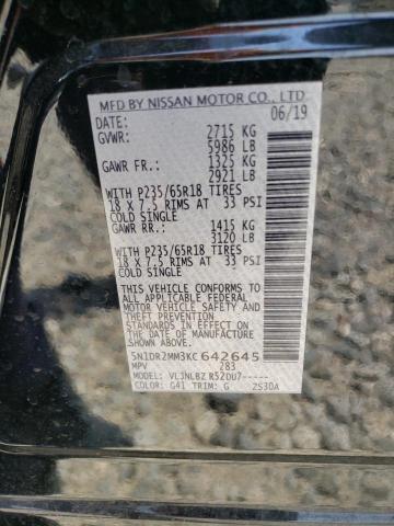 Photo 10 from auction – 2019 NISSAN PATHFINDER with VIN 5N1DR2MM3KC642645