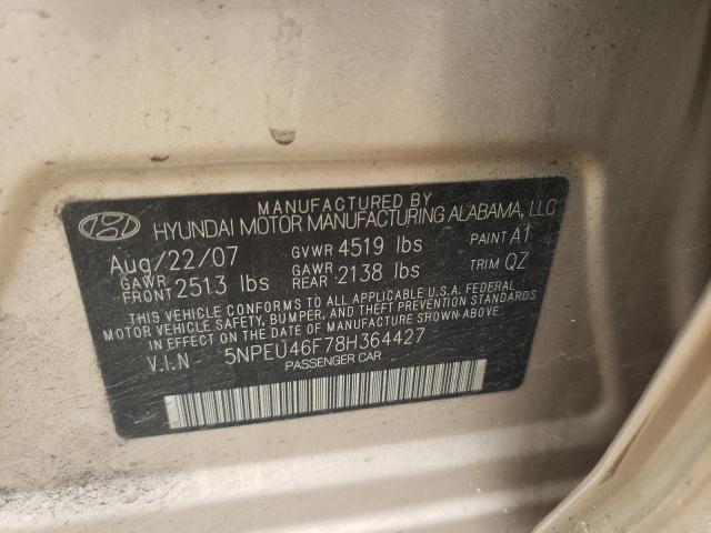 Photo 10 from auction – 2008 HYUNDAI SONATA SE with VIN 5NPEU46F78H364427