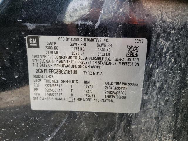 Photo 10 from auction – 2011 CHEVROLET EQUINOX LT with VIN 2CNFLEEC3B6216108