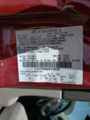 Photo 10 from auction – 2006 FORD FOCUS ZX4 with VIN 1FAFP34N06W248046