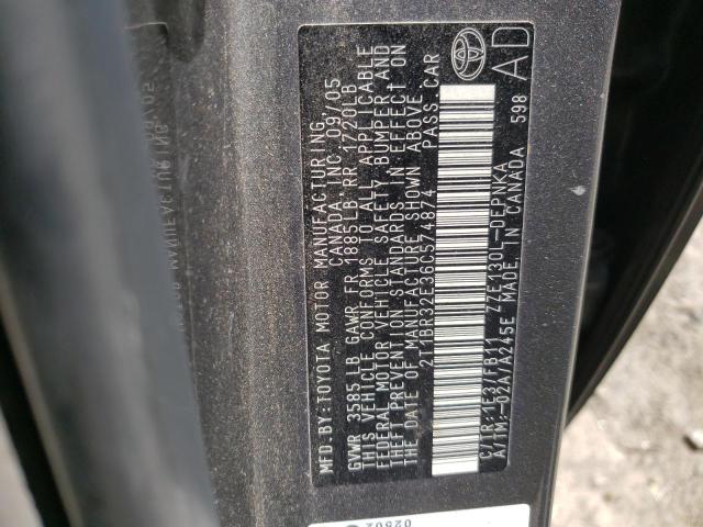 Photo 10 from auction – 2006 TOYOTA COROLLA CE with VIN 2T1BR32E36C574874