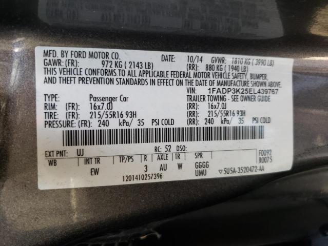 Photo 10 from auction – 2014 FORD FOCUS SE with VIN 1FADP3K25EL439767