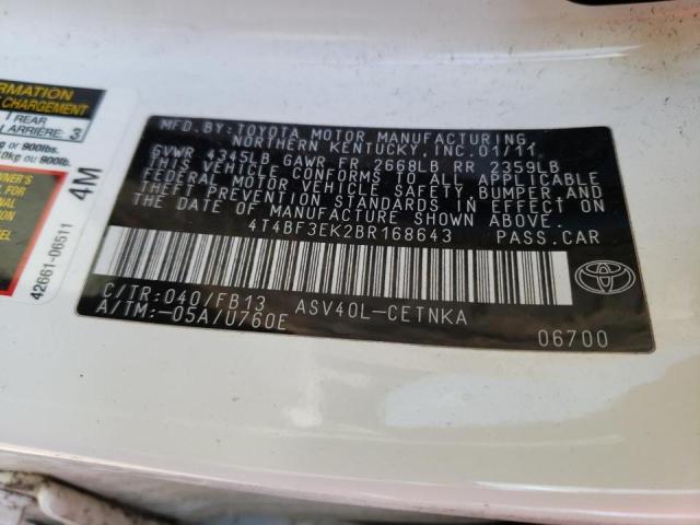 Photo 10 from auction – 2011 TOYOTA CAMRY BASE with VIN 4T4BF3EK2BR168643