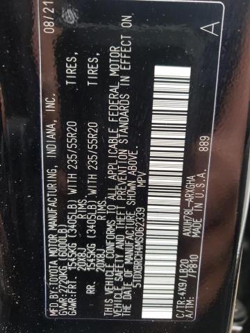 Photo 10 from auction – 2021 TOYOTA HIGHLANDER with VIN 5TDXBRCH4MS062339
