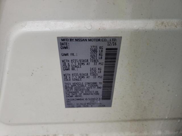 Photo 10 from auction – 2017 NISSAN PATHFINDER with VIN 5N1DR2MM8HC650023