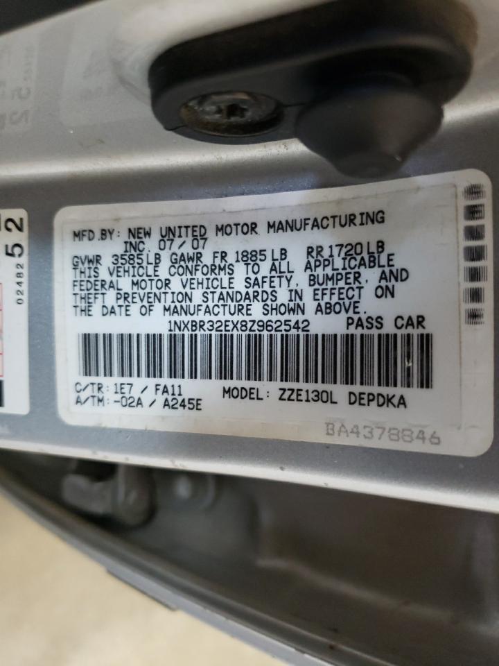 Photo 10 from auction – 2008 TOYOTA COROLLA with VIN 1NXBR32EX8Z962542