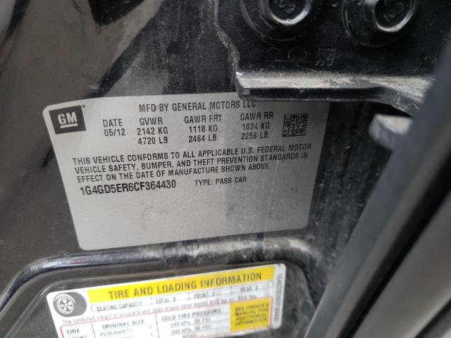 Photo 10 from auction – 2012 BUICK LACROSSE P with VIN 1G4GD5ER6CF364430